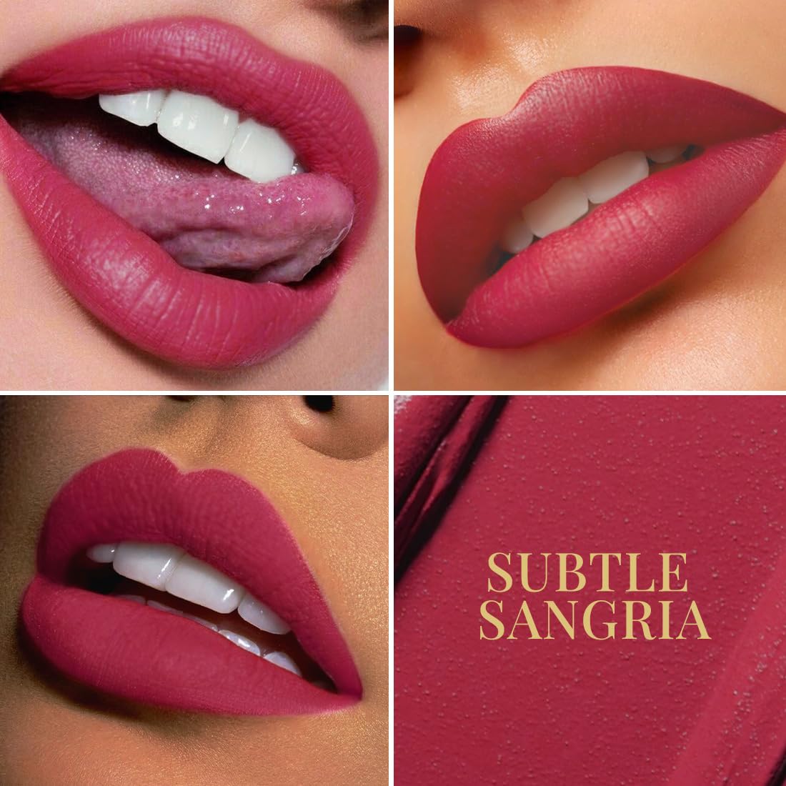mCaffeine Shades Velvet Blur Matte Liquid Lipstick | 12 Hrs Intense Stay | Lightweight & Non-drying, Blurs Lip Creases | Transferproof & Smudgeproof | Lipstick for Women | 4 ml - Passionate Crimson (Subtle Sangria)