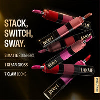 Lakmé Ultimate Glam 4 In 1 Matte Lip Stack, Party Chic 4Ml