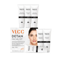 VLCC De-Tan Facial Kit - 180g (150g+30ml) | For Tan Removal | Hydrates, Helps Removes Dark Spots, Pigmentation, Pores, Blackheads & Whiteheads | With SPF 15+ Moisturizer