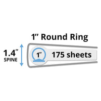Avery Economy Binders with Round Rings & Label Holder - Black, 1