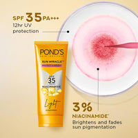 POND's Sun Miracle Spf 35 Pa+++ Light Sunscreen For All Skin-Protect & Bright, With Niacinamide, Prevent & Fade Dark Patches, Lightweight, No White Cast 50G,1 Count