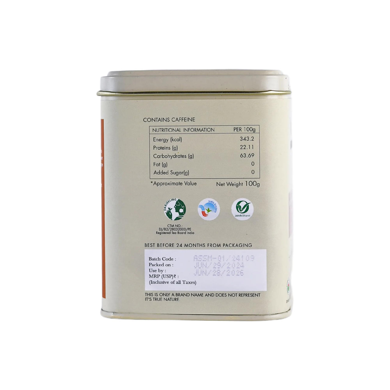 Tea Treasure Makaibari Summer Solistice Mascatle | 100 gm Tin caddy | Second Flush Black Tea | Loose tea | Black tea | Organic Certified | Whole Leaf Tea