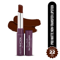 Hilary Rhoda Pro Matte Non-Transfer Lipstick | Waterproof & Smudge-Proof | 12-Hour Long Stay | 24 Shades Available | Highly Pigmented Matte Finish Lipstick | 2g - (Hot Plum | Shade 22)