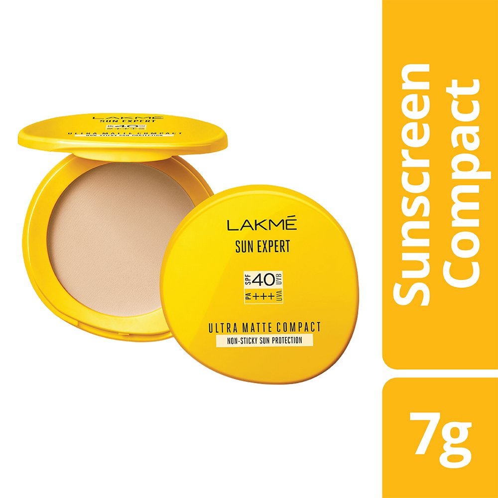 LAKMÉ Sun Expert Ultra Matte SPF 40 PA+++ Compact, 7g And LAKMÉ Sun Expert SPF 50 PA Fairness UV Sunscreen Lotion for All skintype, 100ml