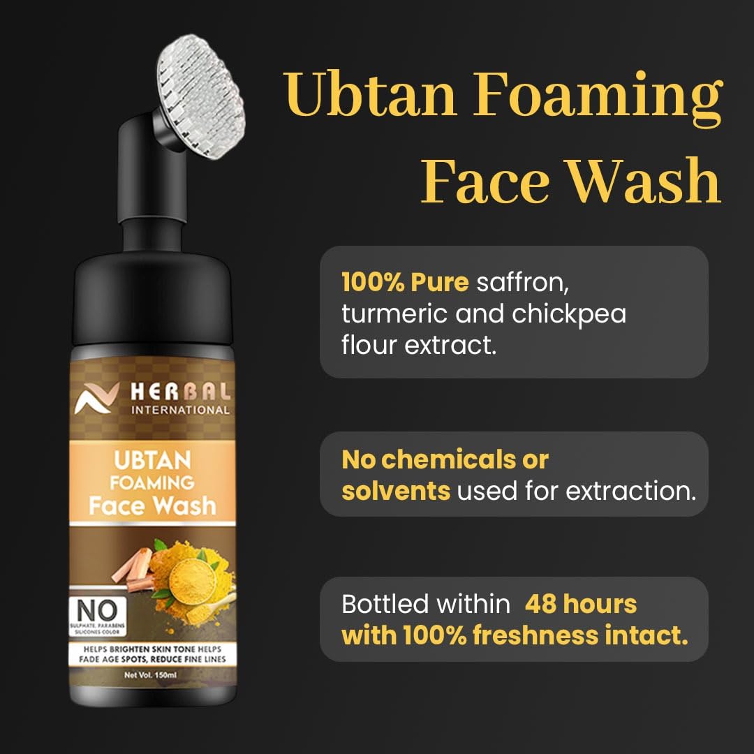 AV Herbal International Ubtan Foaming Face Wash | with Saffron,Turmeric and Chickpea Extract | Deep Cleansing and Gentle Exfoliation 450ml (3)