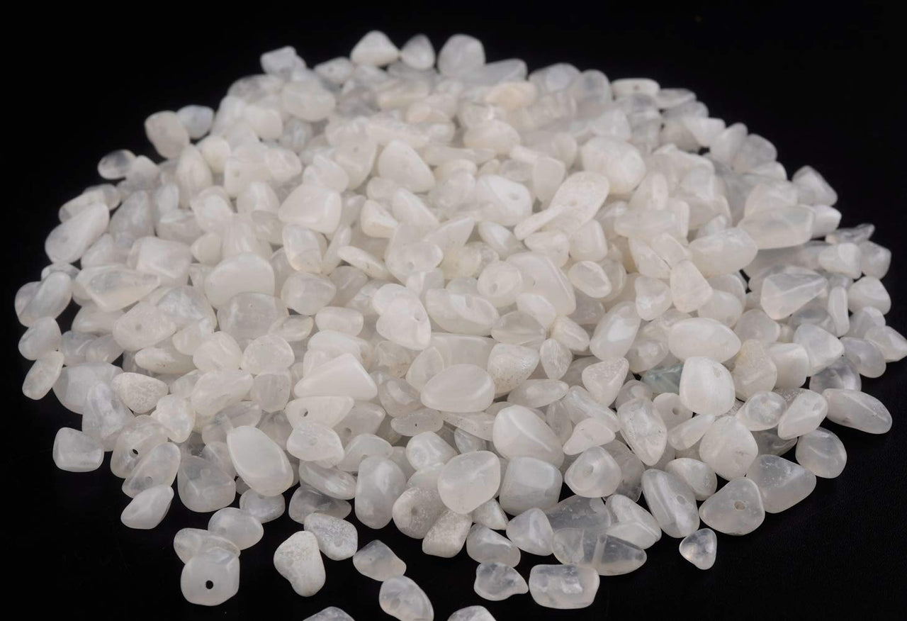 Natural Chip Stone Beads Alabaster 5-8mm About 400 Pieces Irregular Gemstones Healing Crystal Loose Rocks Bead Hole Drilled DIY for Bracelet Jewelry Making Crafting (5-8mm, Alabaster)