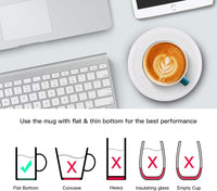 Smart Coffee Warmer, BESTINNKITS Auto On/Off Gravity-Induction Mug Warmer for Office Desk Use, Candle Wax Cup Warmer Heating Plate (Up to 131F/55C) (Black) Black