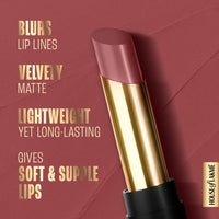 Lakmé Absolute Beyond Matte Lipstick, Velvety matte finish, blurs lip lines, lightweight & longlasting, lipstick, Nude Nectar