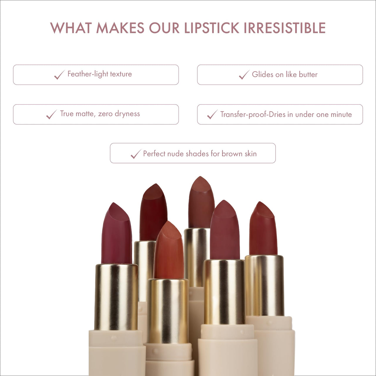 Rufa Beauty Soft Blur Matte Lipsticks (Nudella, Regular)