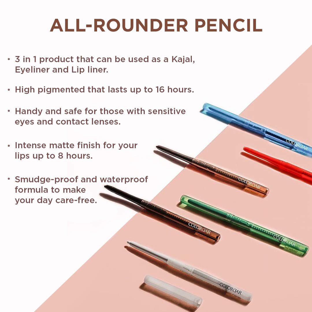 Colorbar All-Rounder Pencil-Blingy Bronze, Brown | Smudge Proof | Full Coverage | Combination | Waterproof