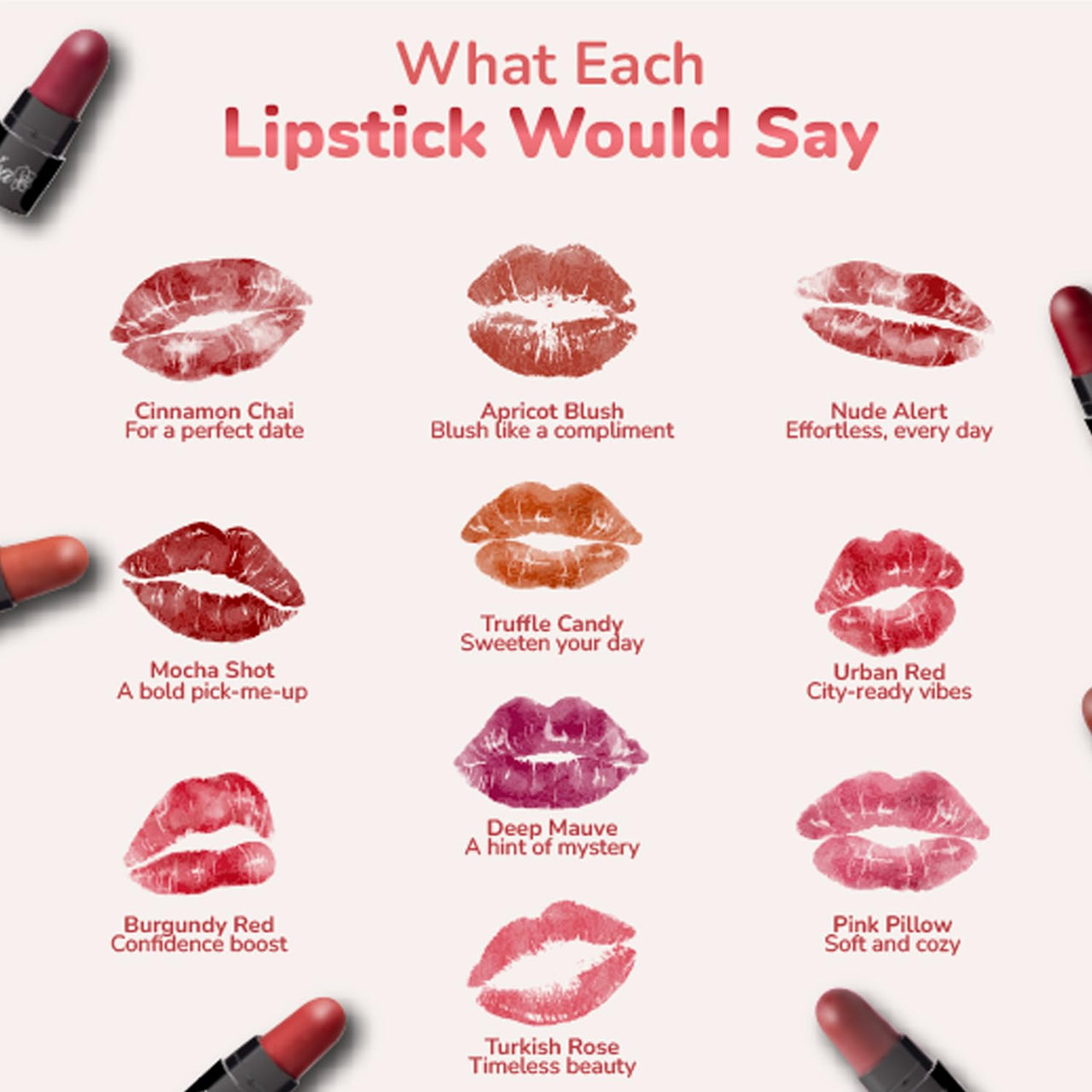 Iba Long Stay Creamy Matte Micro Mini Lipstick Kit | Bullet Matte Lipstick Set | Highly Pigmented and Long Lasting | Hydrating & Moisturizing Mini Lipsticks Set for Women | Mini Lipstick Combo Pack | (Set of 10) 12 g (1.2 g Each)