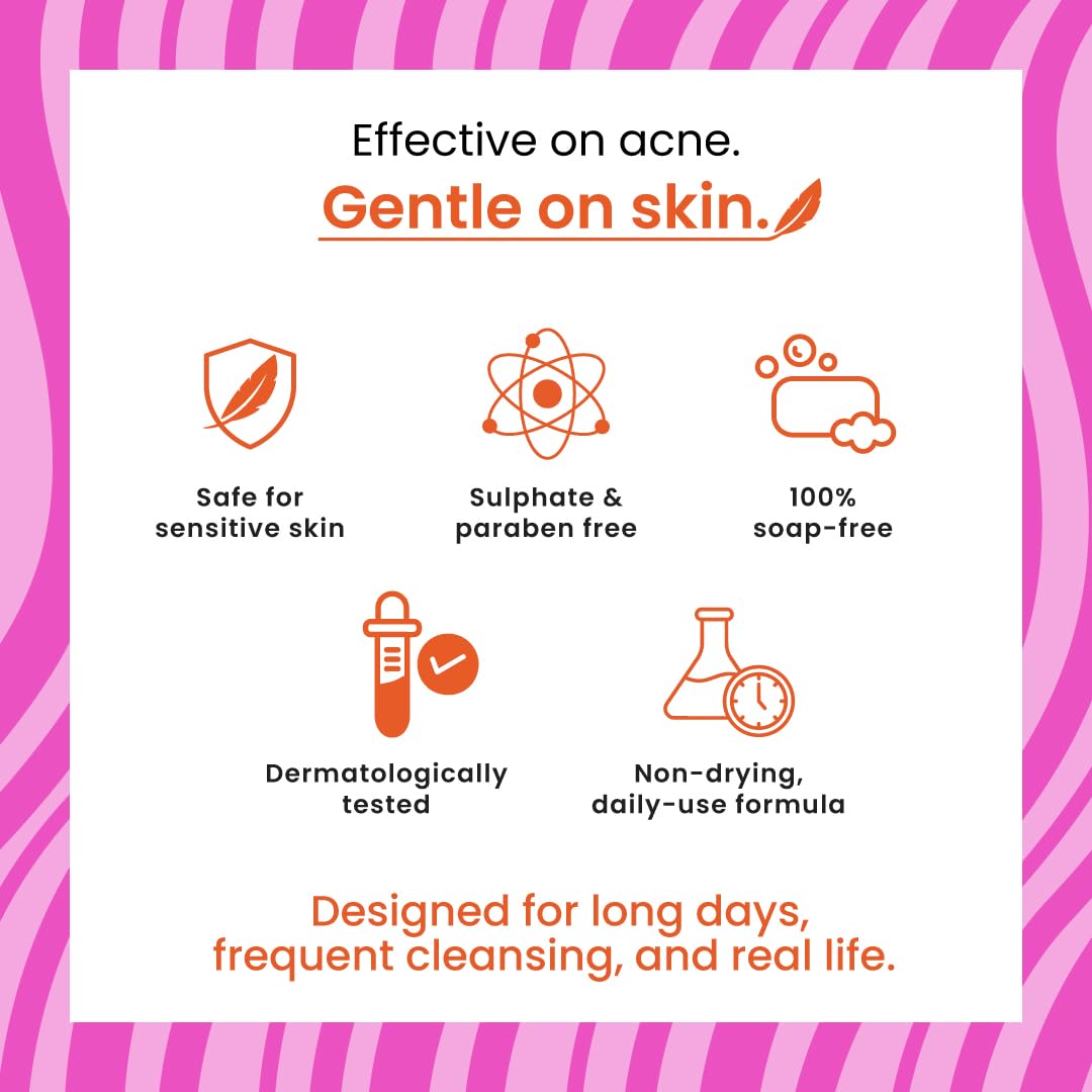 Foxtale Oil and Acne Control Face Wash | 2% Salicylic Acid + Niacinamide + Cica + Hyaluronic Acid | Fights Acne, Fades Marks, Controls Oil, Soothes Skin | Non-Drying Cleanser for Oily Skin