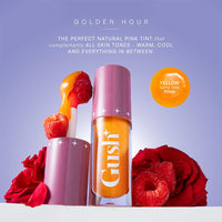 GUSH Pink Tint Colour Changing pH Lip Oil | Long Lasting Hydration & Nourishment | Enriched with Jojoba and Rosehip Oils | Weightless, Non-Sticky & Glossy Finish | (Golden Hour 5ml)