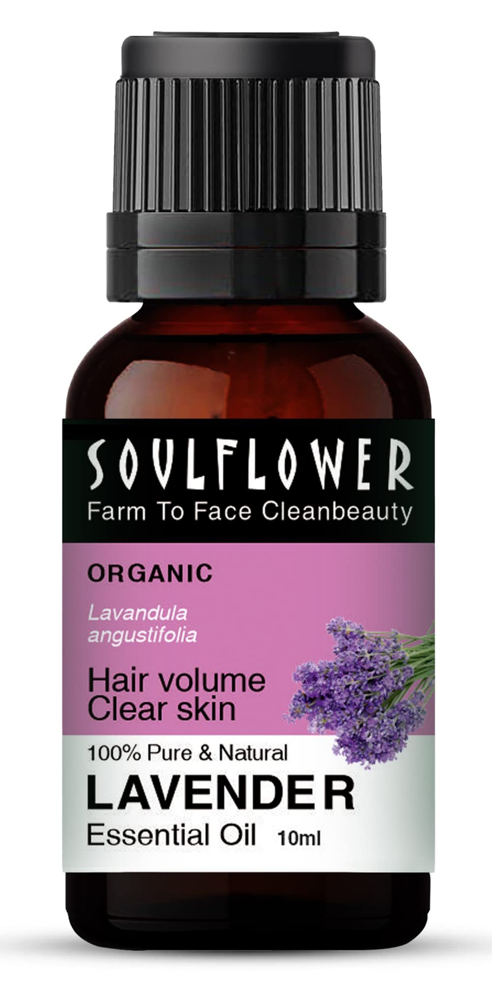 Soulflower Lavender Essential Oil for Healthy Hair & Growth, Skin, Hair Fall Control and Relaxing Sleep| Lavandula Angustifolia | Ecocert Certified Organic 100% Pure, Natural, Undiluted | 10ml
