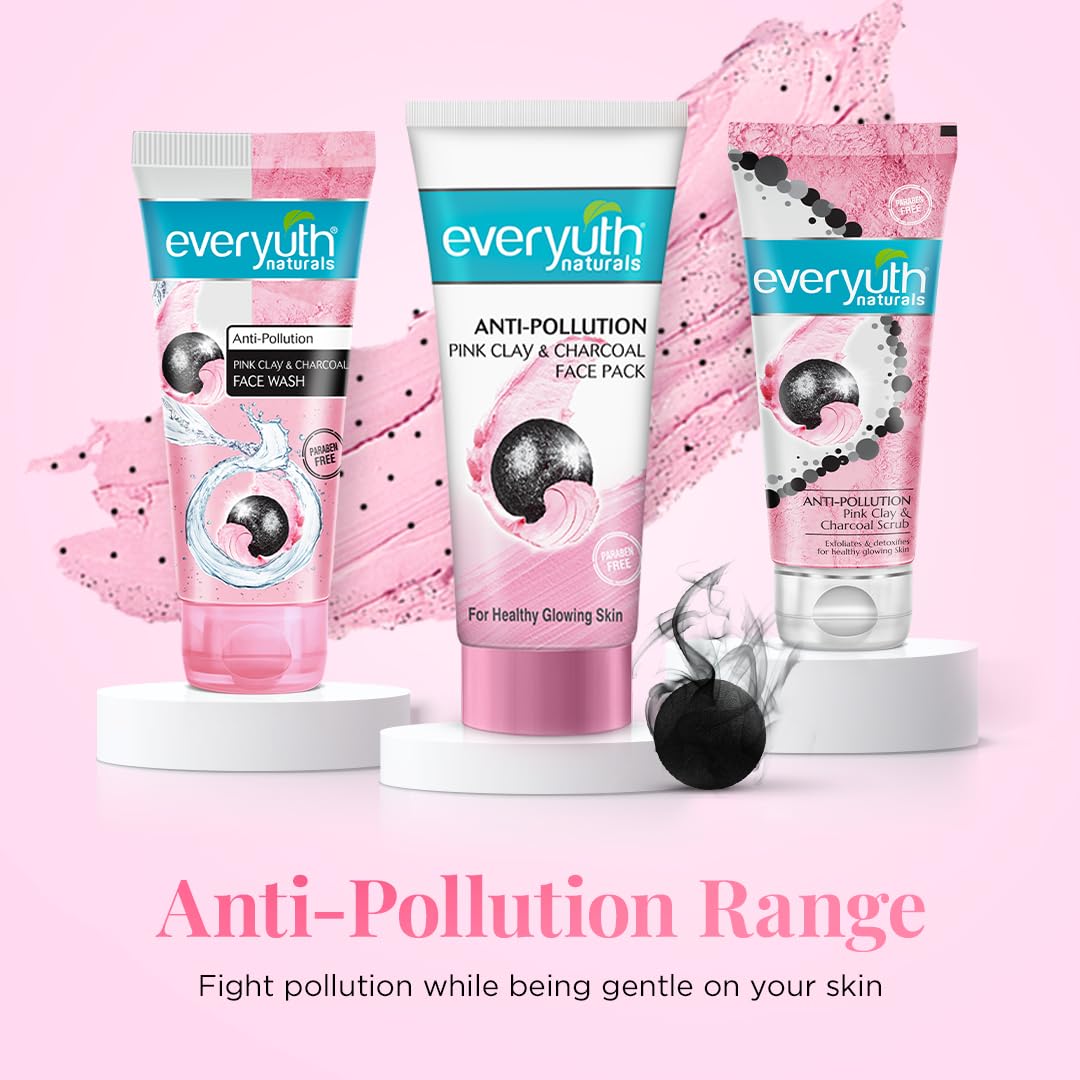 Everyuth Naturals Anti Pollution Pink Clay & Charcoal Face Pack 100g