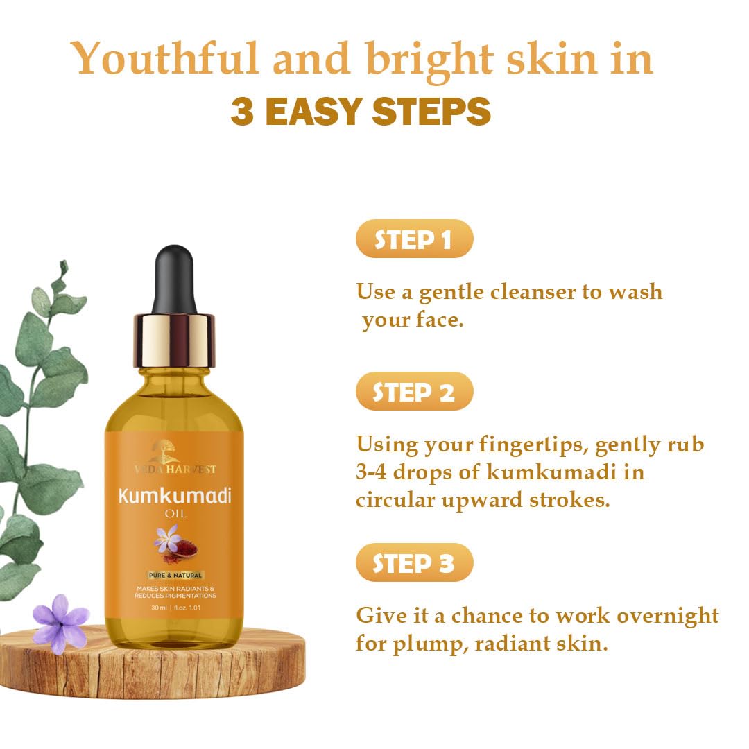 Veda Harvest kumkumadi oil and Activated Charcoal powder | Skin Brightening, Anti Acne, for glowing skin, skin detox