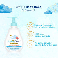 Baby Dove Rich Moisture Nourishing Baby Lotion 400 ml & Baby Rich Moisture Hair to Toe Baby Wash 200 ml, No Tears Body Wash for Baby's Soft Skin