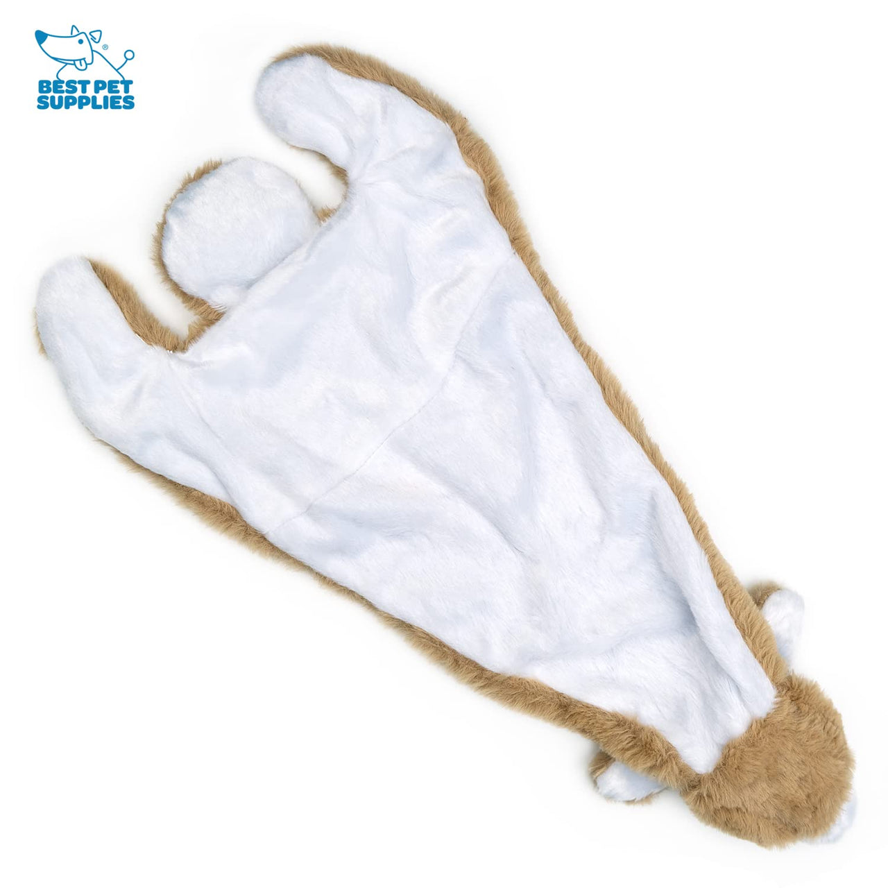 Best Pet Supplies 2-in-1 Stuffless Squeaky Dog Toys with Soft, Durable Fabric for Small, Medium, and Large Pets, No Stuffing for Indoor Play, Holds a Plastic Bottle - Hare, Large Brown/Hare