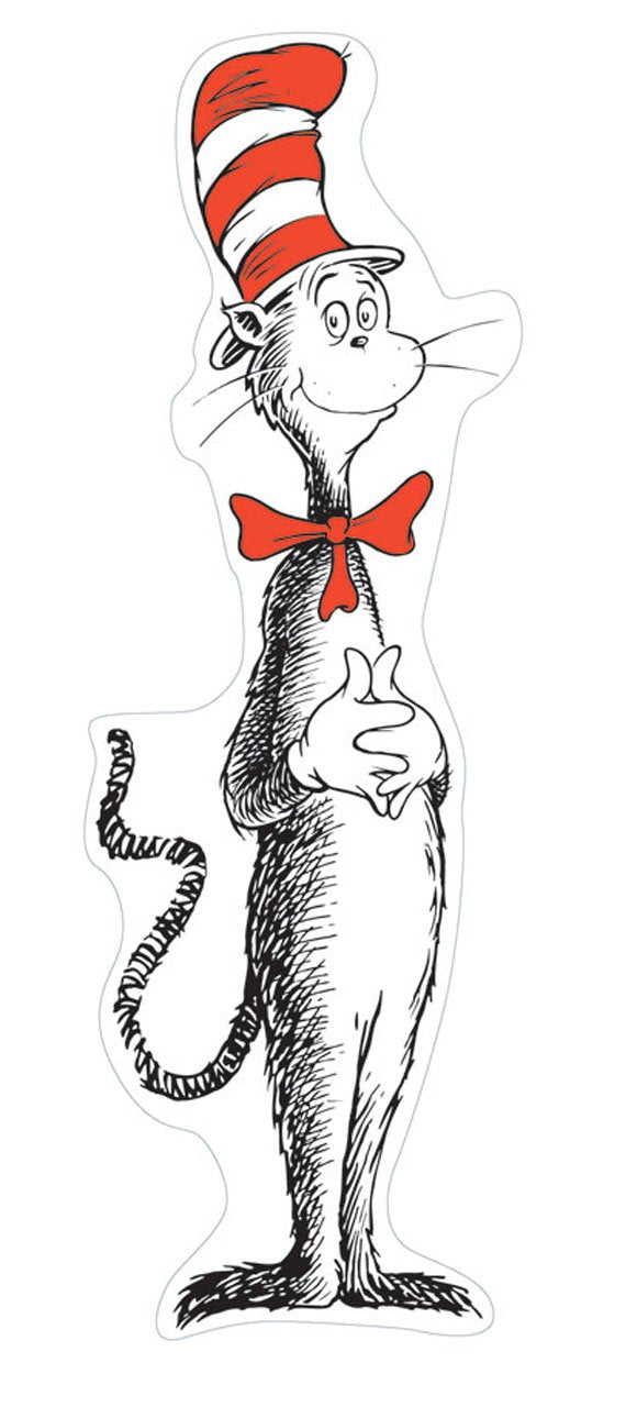 Eureka Dr. Seuss Cat in the Hat Large Classroom Poster Bulletin Board Set for Teachers, 5 Feet Tall, 4 Pieces