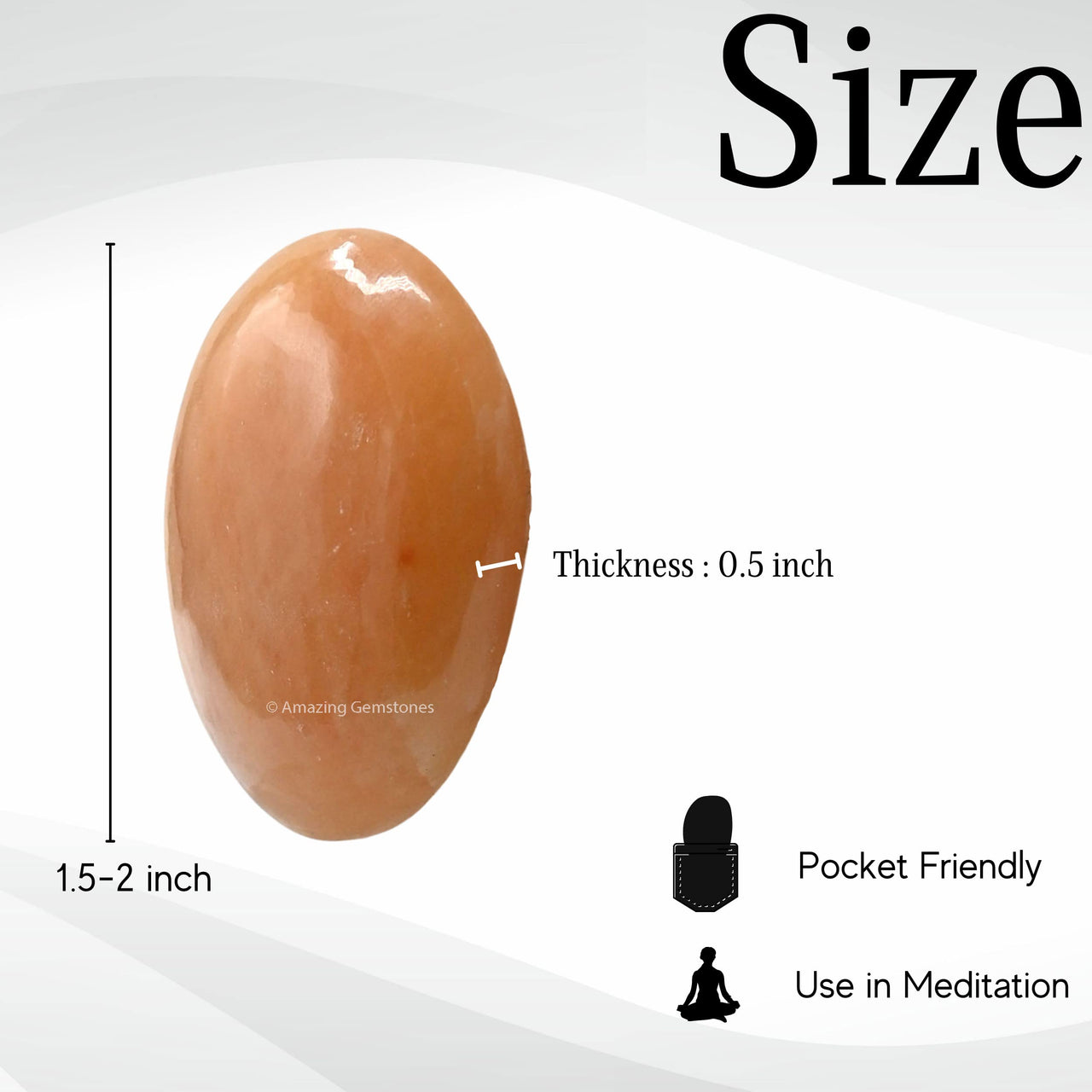 Red Aventurine Palm Stone - Hot Massage Worry Stone for Natural Body Chakra Balancing, Reiki Healing and Crystal Grid Red Aventurine