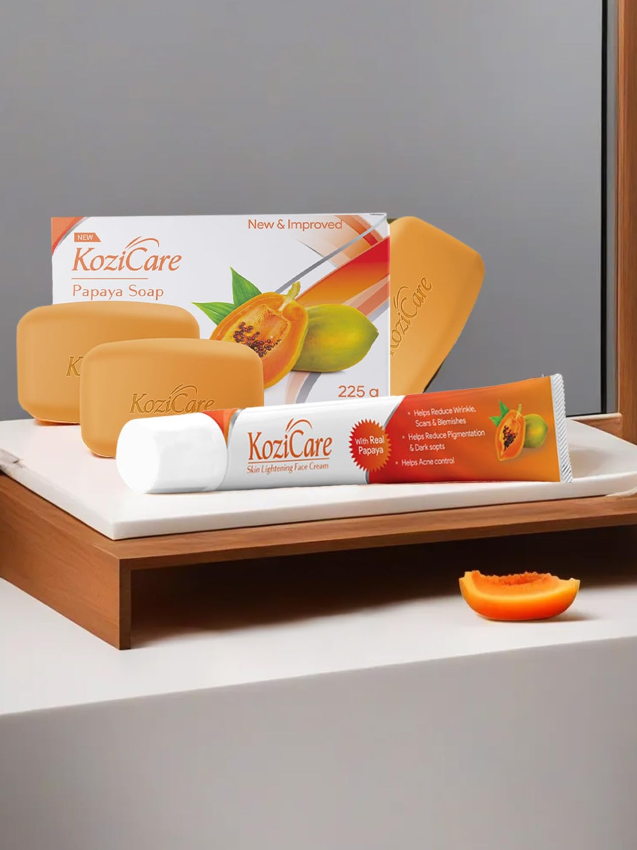 Kozicare Glutathione Soap & Kojic Acid Cream Combo | Body Tan Removal Soap | Bathing Soaps for Glowing Skin -Pack of 3 | Vitamin E & Niacinamide Cream | Face Cream For Women & Men-15gm