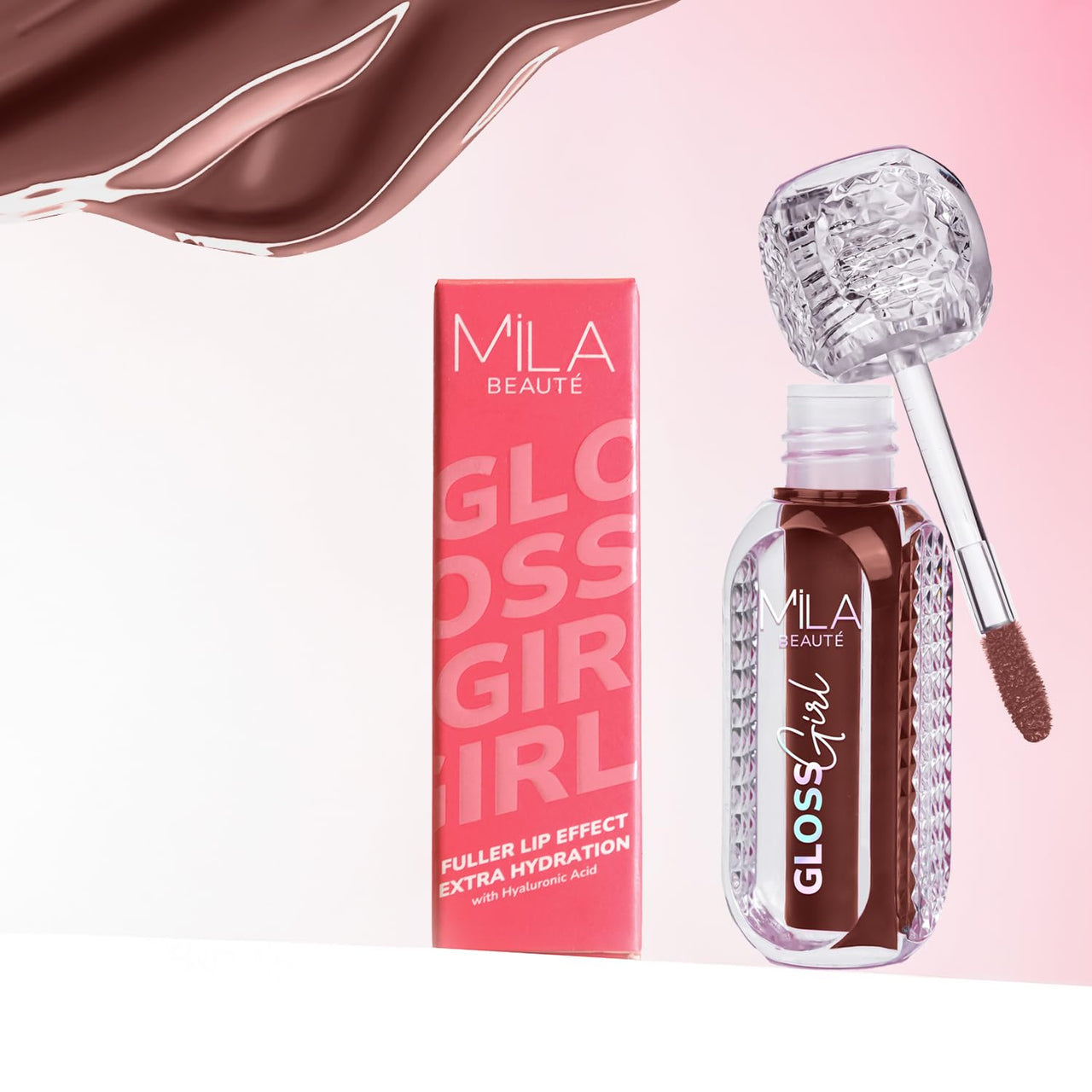 Mila Beauté Gloss Girl Lip Gloss | Enriched With Mango Seed Butter & Hyaluronic Acid | Light Weight & Non-Sticky Formula | Gives Fuller-Lip Effect & Extra Hydration | High Shine Finish - Dont Know, 2.8 ml