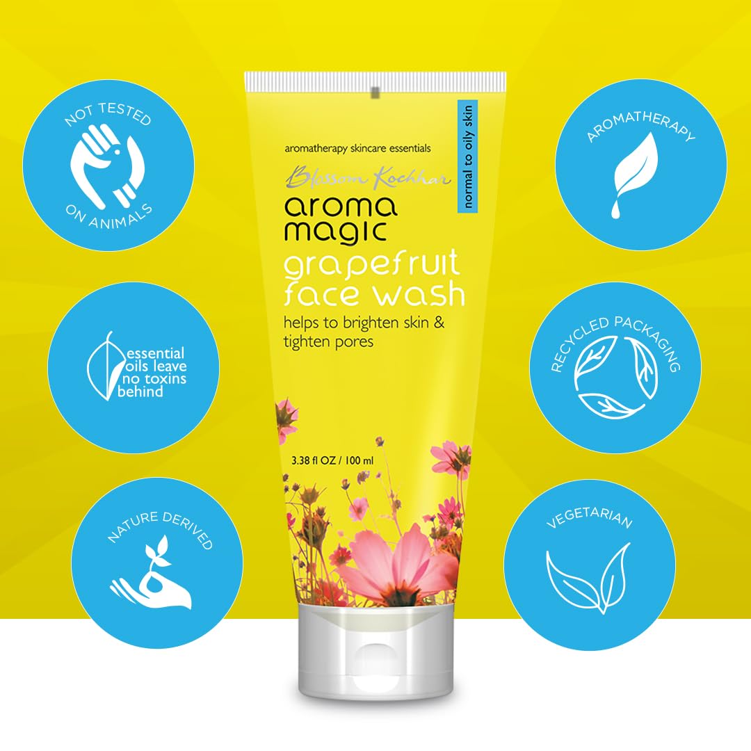 Aroma Magic Grapefruit Face Wash for Brightening & Pore tightening |For Oily Skin| 100 ml | Pack of 1