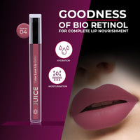 JUICE Matte Lipstick with Goodness of Bio Retinol, Moisturising lock technology, SPF 15 Waterproof & Long Lasting Bling Pink M04