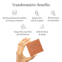 Shankara Hydrating Body Bar – Red Sandalwood & Mulberry Leaf | Natural pH-Balanced Soap Bar for Face and Body | Plant-Based, Cruelty-Free | 100g