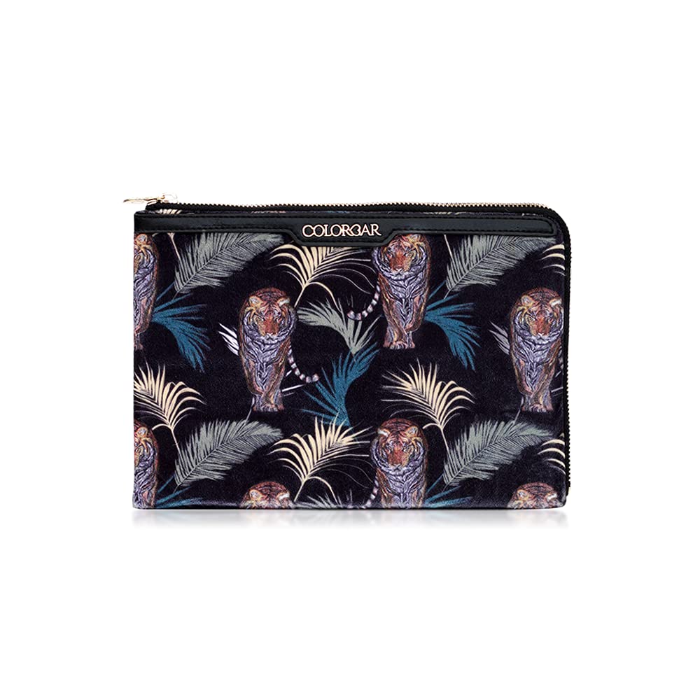 Colorbar Safari Small Flat Pouch II Large Main Compartment with Flexible Strap to Securely Hold Documents/Device II Outer Material Velvet Polyester II Inner Material Polyester