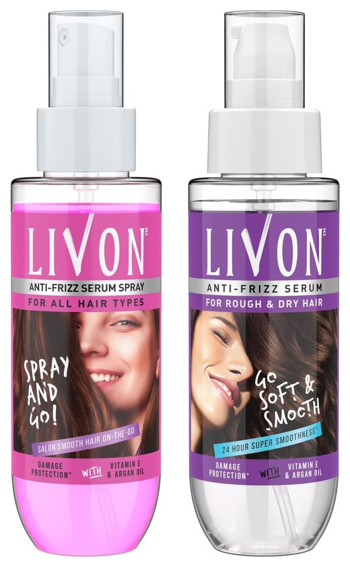 Livon Shake and Spray Hair Serum, 100ml And Livon Serum for Rough & Dry Hair, 100 ml