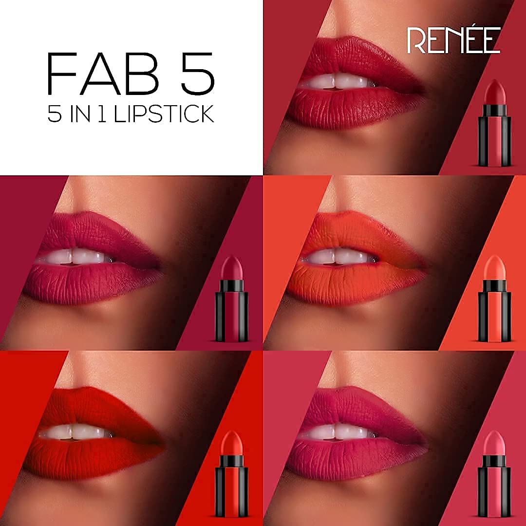 RENEE Lipstick FAB5 (Matte) & Lipstick FAB5 Nude (Matte)