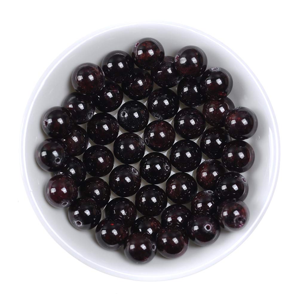 Natural Stone Beads 8mm Garnet Gemstone Round Loose Beads Crystal Energy Stone Healing Power for Jewelry Making DIY,1 Strand 15"