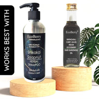 EcoBerry Bhringraj Curry Leaves Indian Gooseberry Hair Darkening Oil | 100% Natural, Organic & Vegan | Strengthens Hair, Reduces Breakage, Dandruff & Dry Scalp | Chemical-Free, Alcohol-Free, Paraben-Free | 100ml