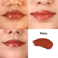 Tint Cosmetics Burgundy Lip Gloss for Women | Hydrating & High Shine | Lightweight & Non-Sticky with Vitamin-E & Grapeseed Oil | Gloss Lock Technology | All Skin Types | 2.5Ml (Minx) | FDA Approved