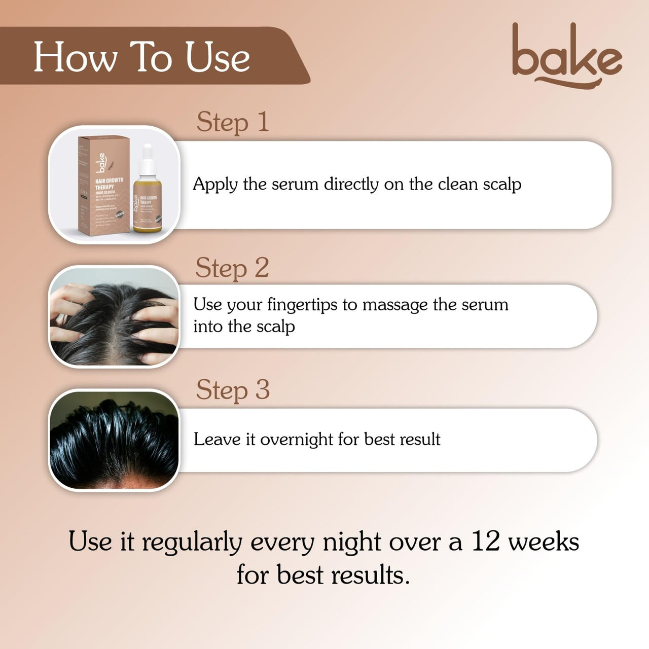 BAKE 95% Pure Rosemary Oil Hair Serum for Hairfall Control with Anagain & Biotin | Scalp Serum For Hair Growth & Dry, Frizzy Hair | For Women & Men | 50ml