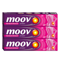 Moov Fast Pain Relief Cream - 50g (Pack of 3) | Suitable for Back Pain, Muscle Pain, Joint Pain, Knee Pain | 100% Ayurvedic Formula | Suitable for Sports & Gym related injuries
