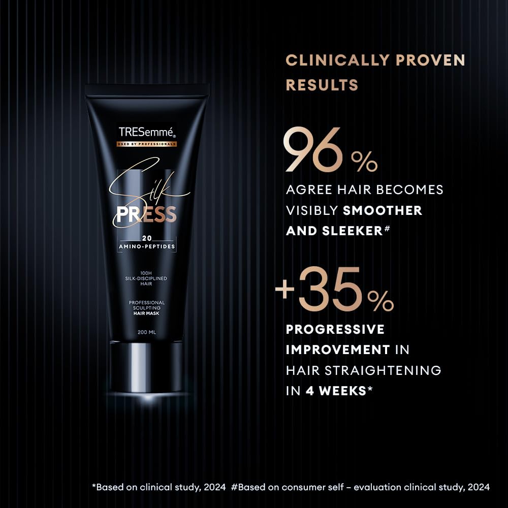 TRESemme Silk Press Sculpting Hair Mask 200ml | Intense Nourishing Hair Mask | Intense Smoothening | Smoother and Shinier | Sleeker Hair