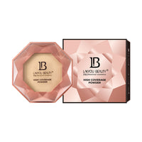 Lakyou Beauty Diamond High Coverage Compact Powder 15g | Full Coverage | Matte Finish | Pore-Minimizing | SPF 30 | Long-Lasting | Lightweight | Oil-Control | Portable (02(Soft Ivory), 15g)
