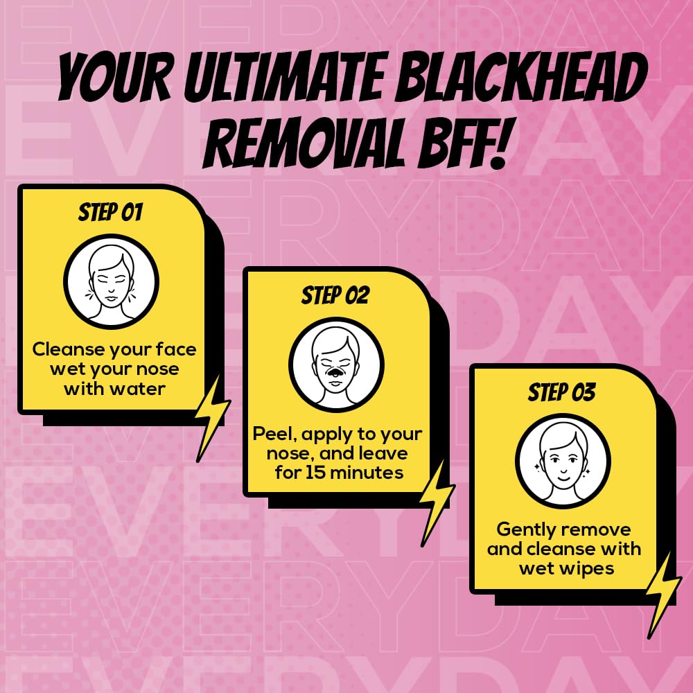 RENEE Black Head Removal Strips, for Deep Cleansing, Instant & Painless Blackheads & Whiteheads Removal, Algae Extract, Oat Extract, Vitamin E & Hyaluronic Acid Infused - 5N