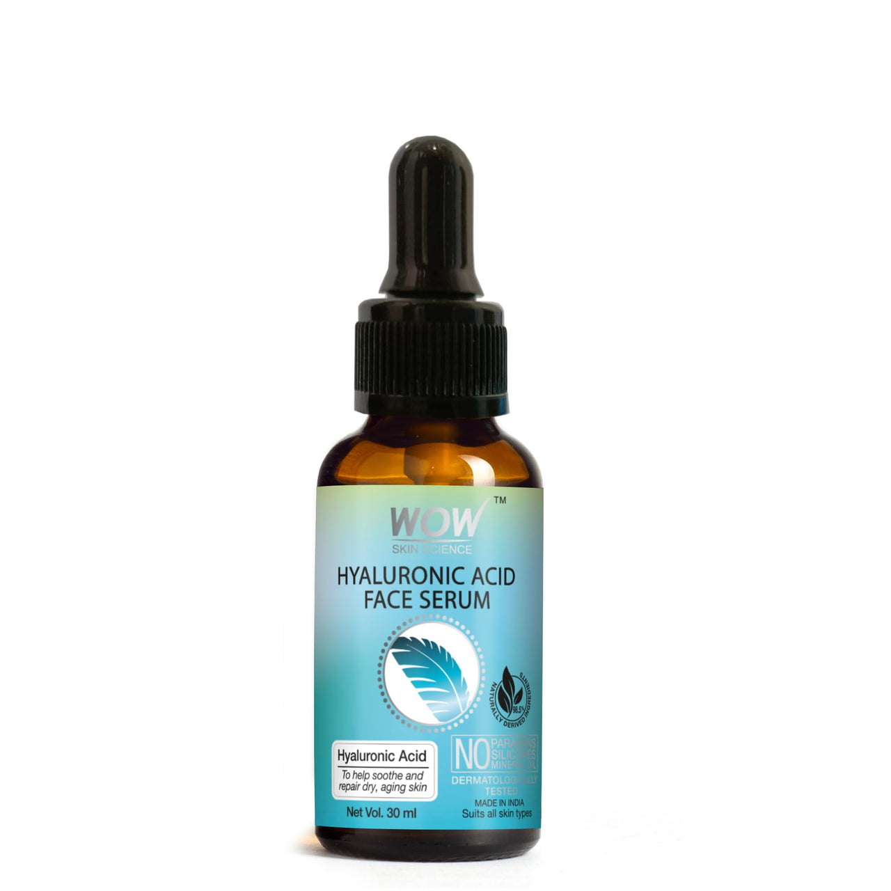 WOW Skin Science Hyaluronic Acid Moisturising Face Serum | For Dry and Aging Skin | Repair, Smooth & Hydration | All Skin Types | Parabens Free | For Women & Men | 30 ml