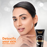 VLCC 7X Ultra Whitening & Brightening Charcoal Peel Off Mask - 100g | With Vitamin E, Rosewater, Lemon Peel Oil | Deep Cleansing, Removing Blackheads, Fade Dark Spots & Skin Nourishment.