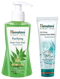 Himalaya Herbals Purifying Neem Face Wash, 200ml & Oil Clear Lemon Face Wash, 150ml Combo