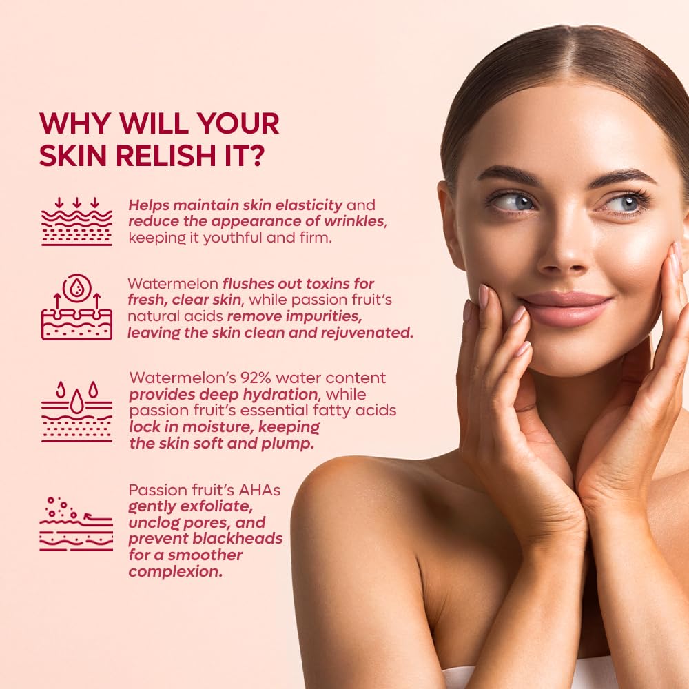 Twasa Watermelon & Passion Fruit Face Wash For Skin Barrier Repair, Hydrating & Brightening with Ceramide & Peptides | Anti-Ageing Face Wash For Glowing Skin | For Men & Women - 100 ml