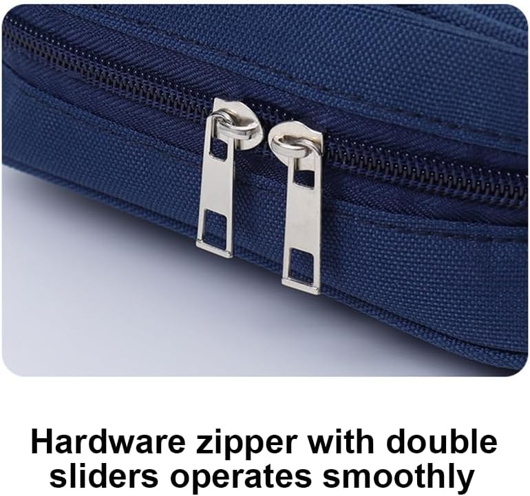 Travel Cable Organizer Bag, Water Resistant Cable Organizer for Cord, Phone Charger, Flash Drive, SD Card, Electronic Accessories Carry Case for Travel, Business Trip, Airplane (Navy Blue)