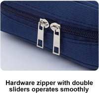 Travel Cable Organizer Bag, Water Resistant Cable Organizer for Cord, Phone Charger, Flash Drive, SD Card, Electronic Accessories Carry Case for Travel, Business Trip, Airplane (Navy Blue)