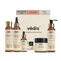 Vedix Ayurvedic Hair growth Kit | 5 product Kit | for Normal Hair, Dry Scalp, Wavy Hair | Vedix Hair Oil, Shampoo, Serum, Mask, Conditioner Set