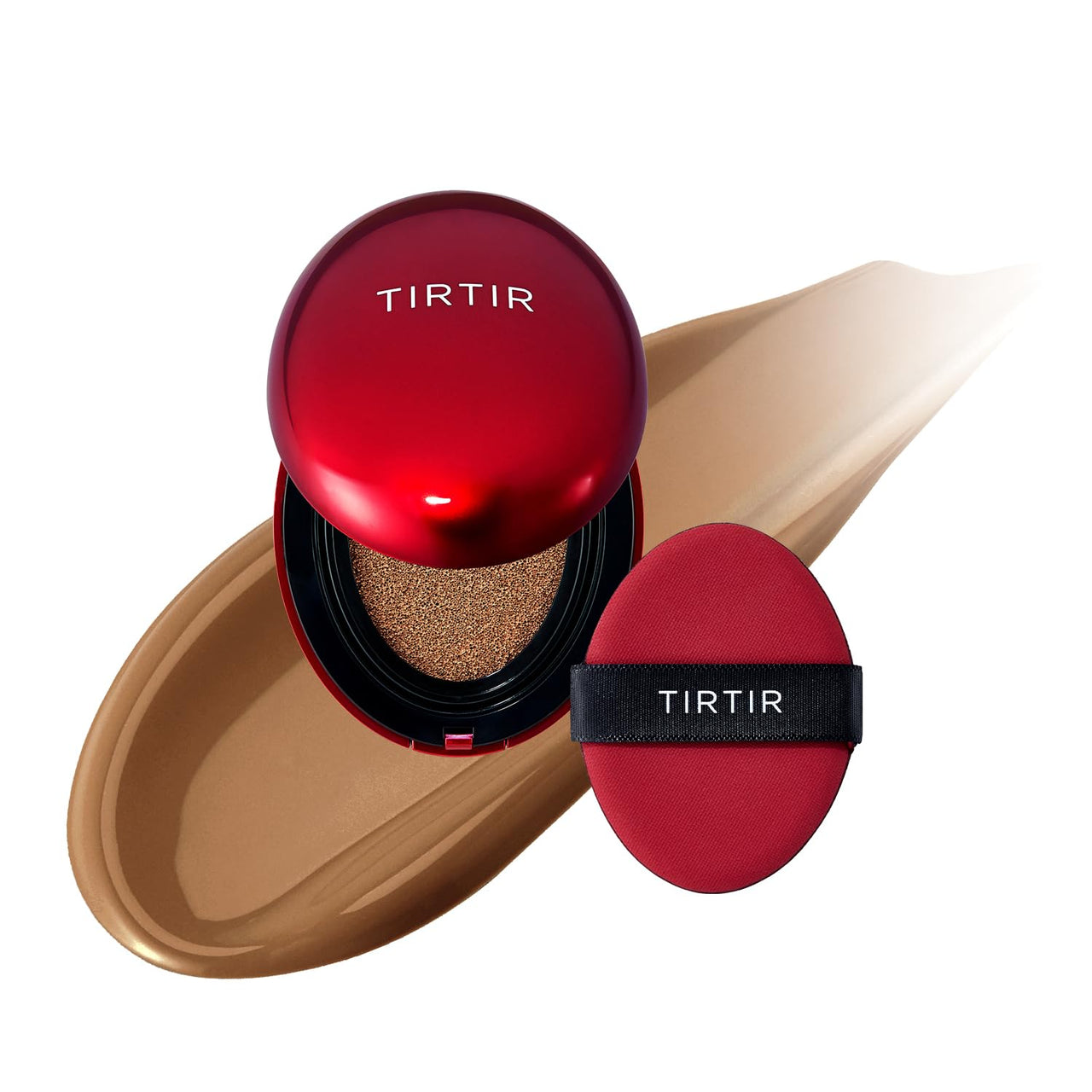TIRTIR Mask Fit Red Cushion Foundation, Full coverage, Skin fit, Satin Glow Finish, Korean Cushion Foundation #43N DEEP COCOA, 4.5g
