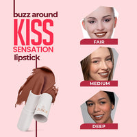 Juice Eternal Nude - M23 Kiss Sensation Lipstick & Cherry Pop - M07 Color Luxe Liquid Lipstick with Goodness of Bio Retinol, & SPF 15 UV Protection