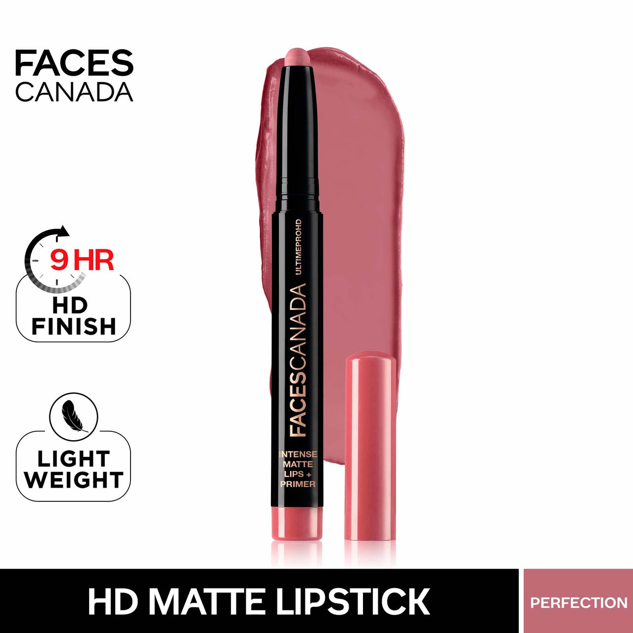 FACES CANADA Ultime Pro HD Intense Matte Lips + Primer - Perfection 01 & FACES CANADA Ultime Pro HD Intense Matte Lipstick + Primer - Tea Rose (Nude)